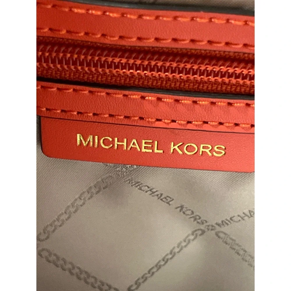 Michael Kors Marilyn Medium TZ MK Tote Spiced Coral Leather Handbag DESIGNER NWT